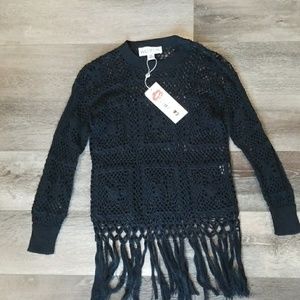 Wildfox Sweater |alphabet soup Black Fringe